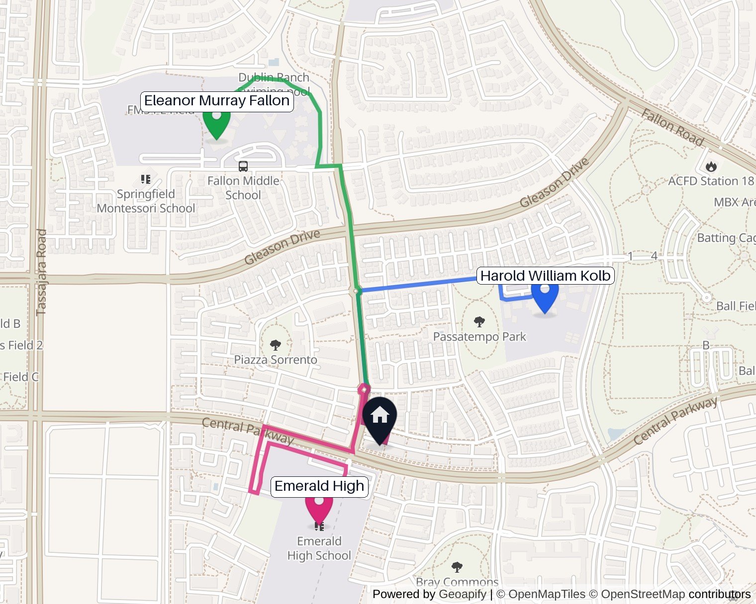 3373 Central Pkwy — assigned schools map